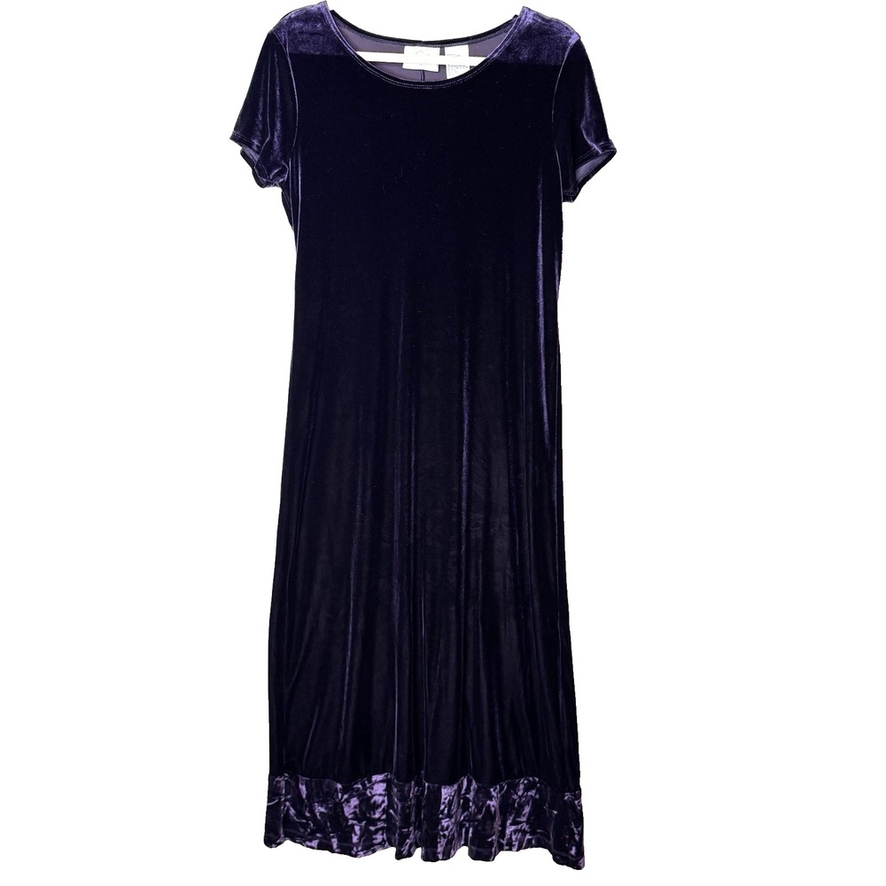 Velvet Maxi Dress Sz L Purple Whimsygoth Fairygoth Fairy Retro Stretch US 12 Y2K